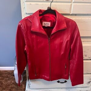 Wilsons Leather Women's Bold Red Jacket. Size medium.